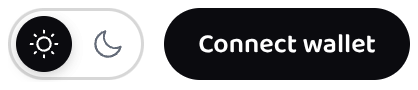 The light and dark switch and the Connect wallet button in the launch app's top corner